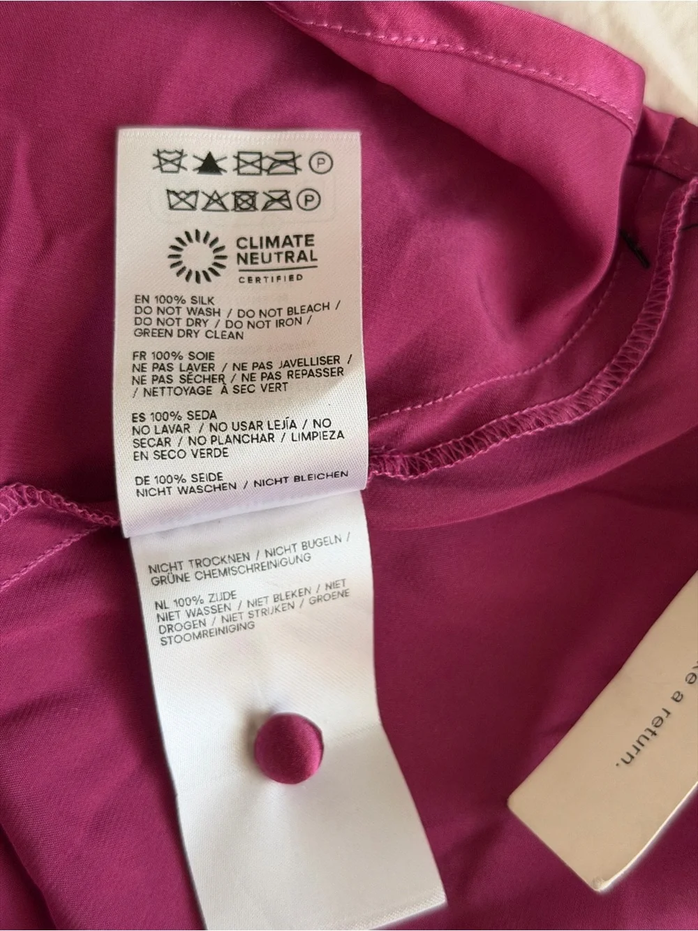 NWT NEW Reformation Daniela Silk Dress | Hibiscus Pink Magenta | US 6 - Picture 16 of 17